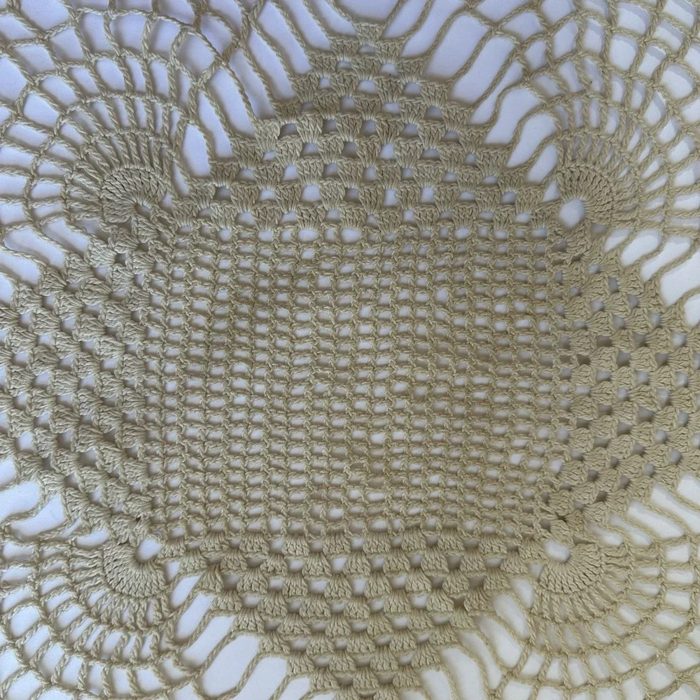 Vintage Hand Crocheted Doilies Lot of 3‎ Country Cottage Decor Shabby Chic Boho